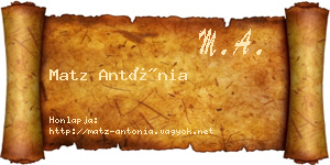 Matz Antónia névjegykártya